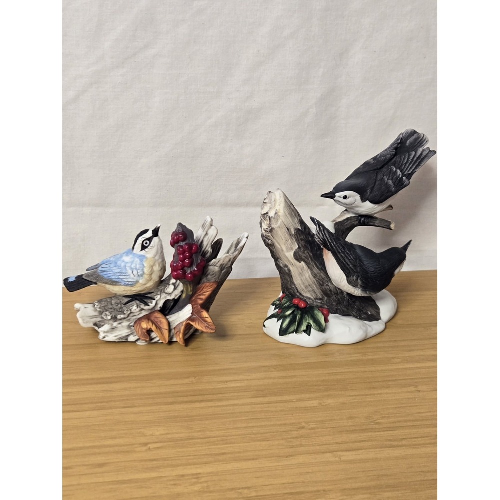 Vintage Pair Of 1980s Porcelain Bird Figurines. Lot Of 2